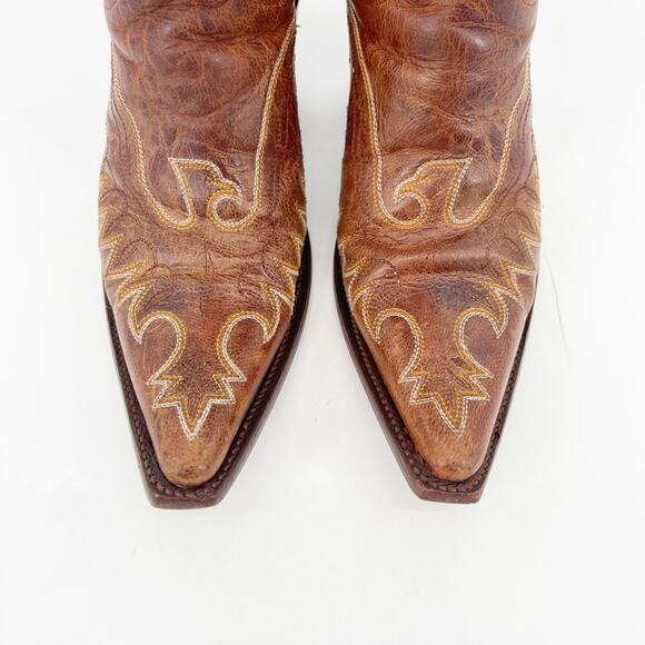 Vintage y2k Old Gringo Tan Elvis Eagle Stitched Western Cowgirl Boot size 7 - Picture 6 of 10